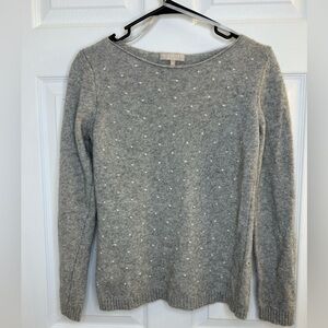 Benedetta B Gray Merino Wool Cashmere Blend Long Sleeve Pullover Sweater M